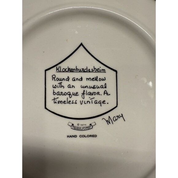 Set of 6 Delano Studio 1976 Humorous Hand Painted Wine Dessert plates 7.25" - Picture 6 of 16